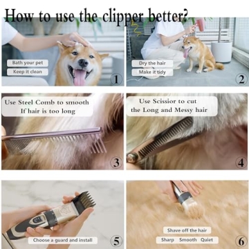 Ultra-Quiet Rechargeable Pet Grooming Clippers Dogs Cats