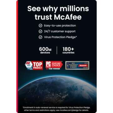 McAfee Total Protection | 5 Device | Antivirus Internet Security Software | VPN, Password Manager, Dark Web Monitoring | 1 Year Subscription | Download Code