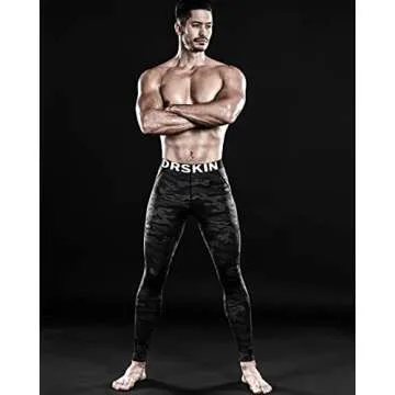 DRSKIN Men’s Compression Pants Tights Leggings Sports Baselayer Running Athletic Workout Active (DMBB04, XL) Black