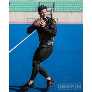 DRSKIN Men’s Compression Pants Tights Leggings Sports Baselayer Running Athletic Workout Active (DMBB04, XL) Black
