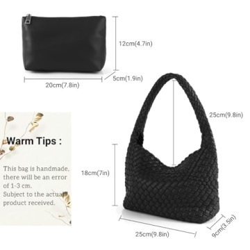 Eco-Friendly Woven Handbag Stylish Vegan Leather Shopper Bag