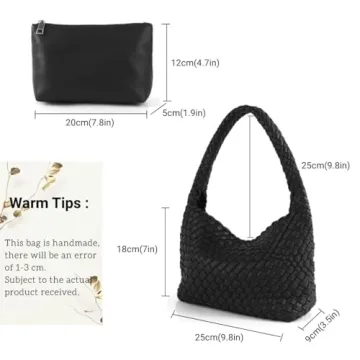 Eco-Friendly Woven Handbag Stylish Vegan Leather Shopper Bag