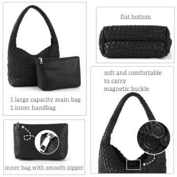 Eco-Friendly Woven Handbag Stylish Vegan Leather Shopper Bag