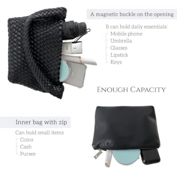 Eco-Friendly Woven Handbag Stylish Vegan Leather Shopper Bag