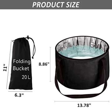 JSVSLTD Foot Bath Basin 20L Collapsible Bucket, Portable Foot Soak Tub for Outdoor Travel, Camping, ...