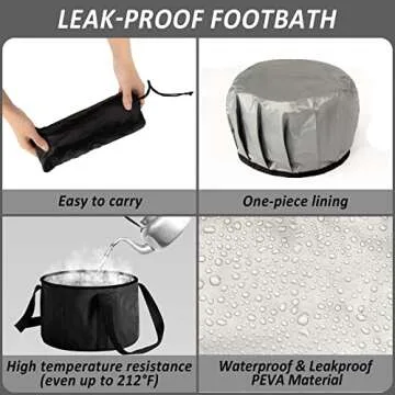 JSVSLTD Collapsible Foot Bath Basin for Outdoors