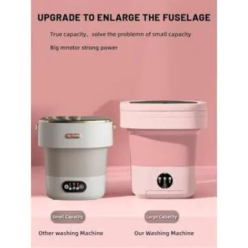 Portable Washing Machine, Mini Washer,15L Upgraded Capacity for Small Clothes, Travel-Friendly and F...