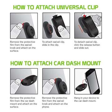 Cellet Universal Swivel Belt Clip for Car Mount, GPS Compatible for Apple iPhone 14 Pro Max Plus 13 12 11 iPad, iPods Samsung Galaxy Z Flip Z Fold Google Pixel, Moto, Walkie-Talkie, Phone