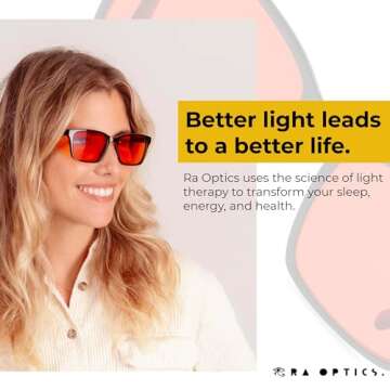 Ra Optics Maxwell Frame with Sunset Lenses - Science-Based Blue Light Glasses Increase Sleep Quality...