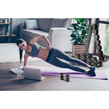 Epic Fitness 210-Pound Dumbbell Set with Rack