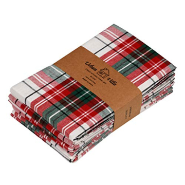 Urban Villa Checkered Kitchen Towels Set 100% Cotton Highly Absorbent