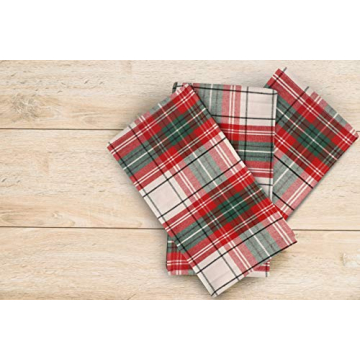 Urban Villa Checkered Kitchen Towels Set 100% Cotton Highly Absorbent