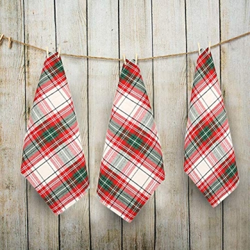 Urban Villa Checkered Kitchen Towels Set 100% Cotton Highly Absorbent