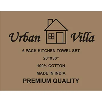 Urban Villa Checkered Kitchen Towels Set 100% Cotton Highly Absorbent