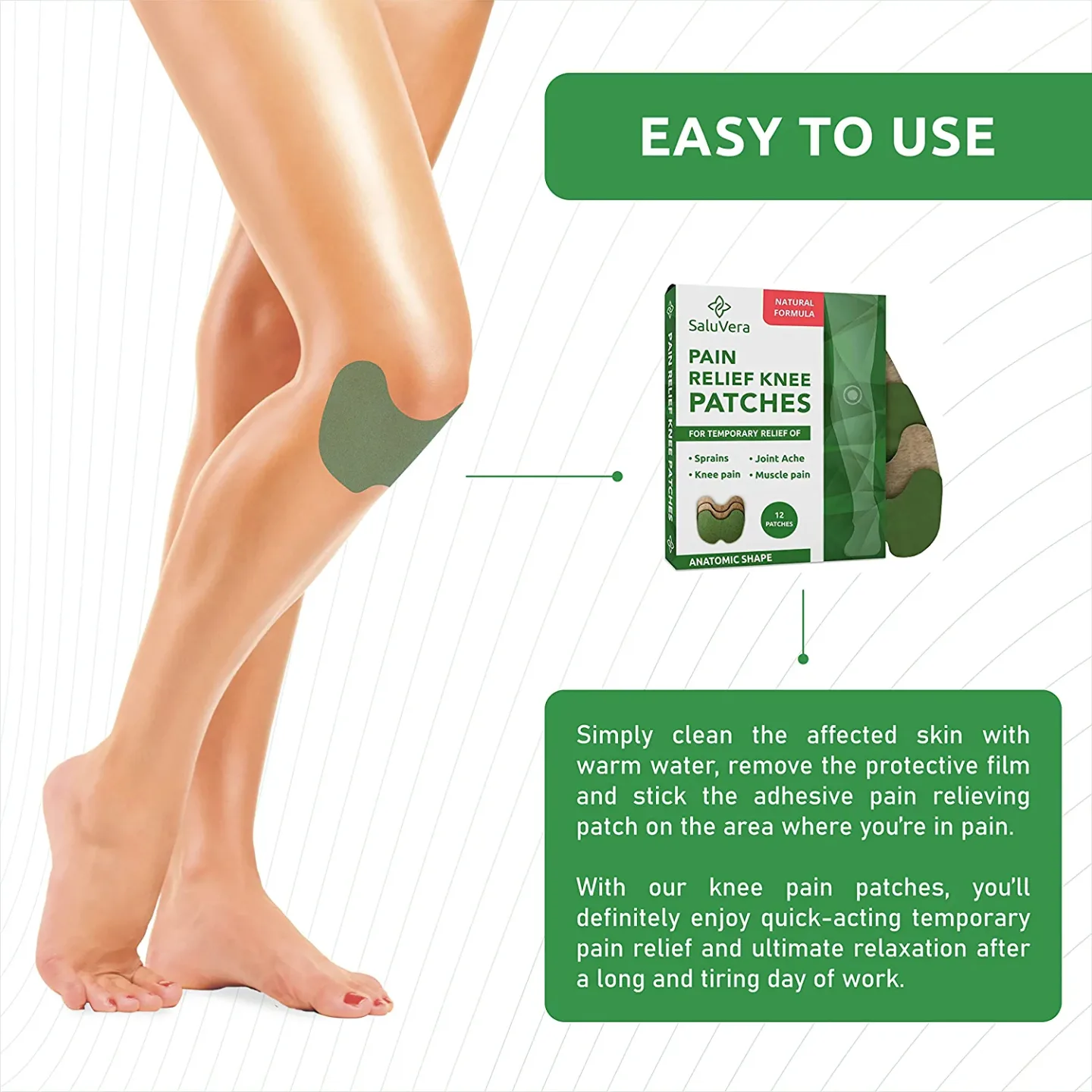 Herbal Pain Relief Patches | 12 Count for Joint Pain