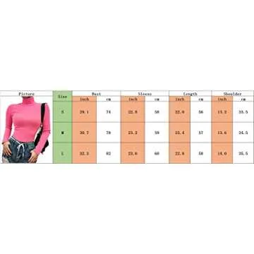 ECDAHICC Women's Turtleneck Rib Long Sleeve Fluorescent Pullover Sweatshirt Top(PI,S) Pink
