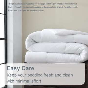 Swift Home Full Comforter - Lightweight & Extra Soft Down Alternative Bedding - All-Season Comfortable Bed Comforter - Wrinkle Fade Stain Resistant - White, Full