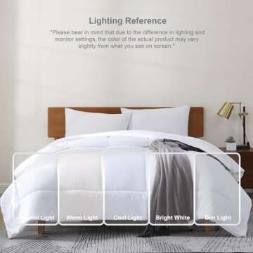 Swift Home Full Comforter - Lightweight & Extra Soft Down Alternative Bedding - All-Season Comfortable Bed Comforter - Wrinkle Fade Stain Resistant - White, Full