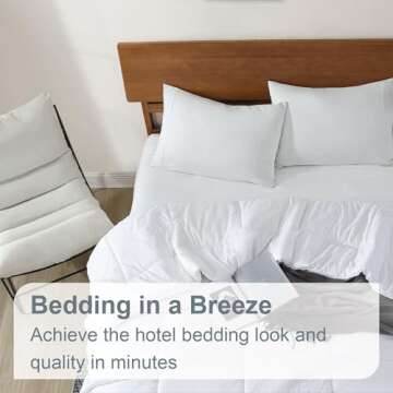 Swift Home Full Comforter - Lightweight & Extra Soft Down Alternative Bedding - All-Season Comfortable Bed Comforter - Wrinkle Fade Stain Resistant - White, Full