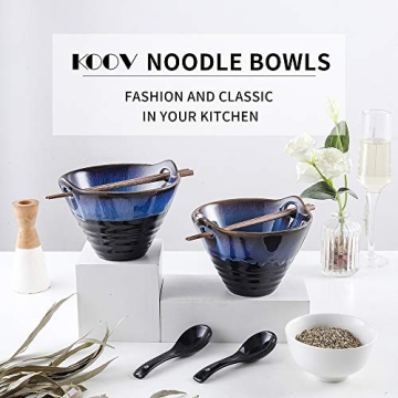 Stylish KOOV Ramen Bowls with Chopsticks & Spoons