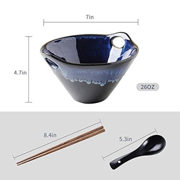 Stylish KOOV Ramen Bowls with Chopsticks & Spoons