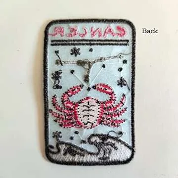 Zodiac 12 Iron Patch, Cancer Constellation Badge Emblem Embroidered Iron On Sew On Patches for DIY Bag T-Shirt Craft Clothes