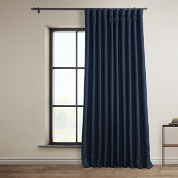 HPD Half Price Drapes Faux Linen Textured Room Darkening Curtains for Bedroom 108 Inches Long (1 Pan...