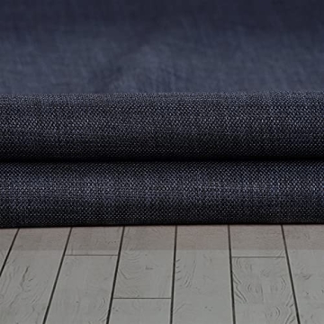 HPD Faux Linen Textured Room Darkening Curtains - Nightfall Navy