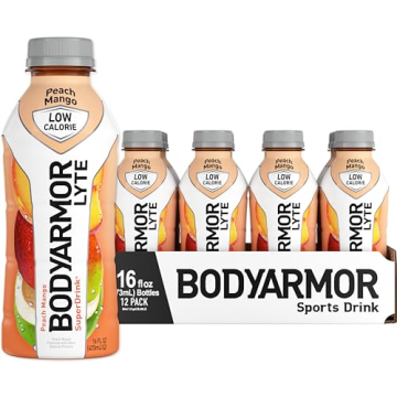 BODYARMOR LYTE Peach Mango Sports Drink - 12 Pack, Natural Electrolytes