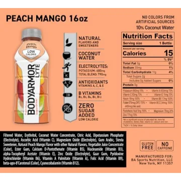 BODYARMOR LYTE Peach Mango Drink - 12 Pack