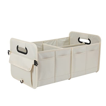 AOKJOY Multi Compartment Car Trunk Organizer Beige