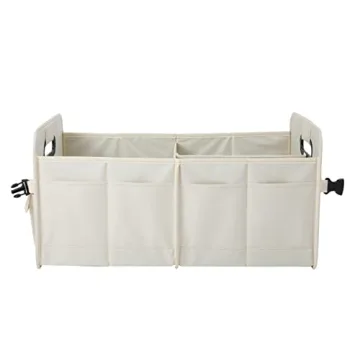 AOKJOY Multi Compartment Car Trunk Organizer Beige