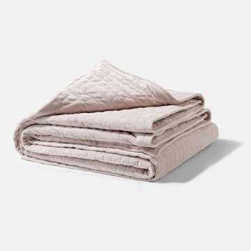 Gravity Blankets Weighted Blanket for Adults, 35 lbs Oat, 90" x 90" Queen/King, The Original Weighted Blanket for Sleep, Cotton Made Blanket with Washable Removable Microfiber Duvet Cover