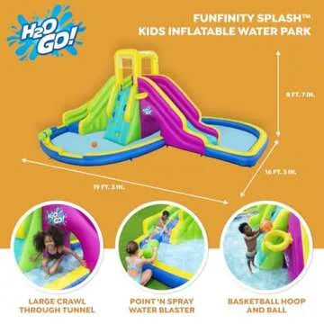 Bestway H2OGO! Funfinity Splash Kids Outdoor Inflatable Mega Water Park with Blower Air Pump, Splash...