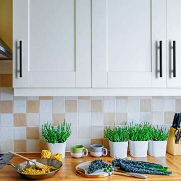 Ravinte 30 Pack | 5'' Cabinet Pulls Matte Black Stainless Steel Kitchen Drawer Pulls Cupboard Pulls Cabinet Handles 5”Length with 3” Hole Center