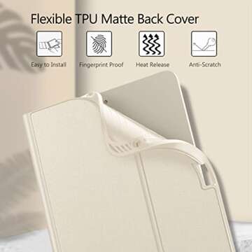 FINTIE Keyboard Case for iPad Air 11-inch M2 (2024), iPad Air 5th / 4th Generation (2022/2020) 10.9 Inch - Soft TPU Back Cover w/Magnetically Detachable Bluetooth Keyboard, Starlight