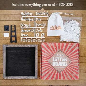 Felt Letter Board with Precut Letters Number Set 10x10 Inch, First Day School Board, Changeable Blac...