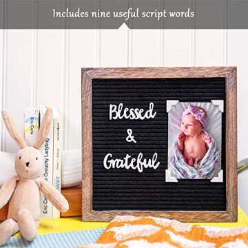 Stylish 10x10 Felt Letter Board with Precut Letters