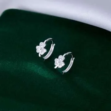 Elegant SLUYNZ 925 Sterling Silver Clover Huggie Earrings