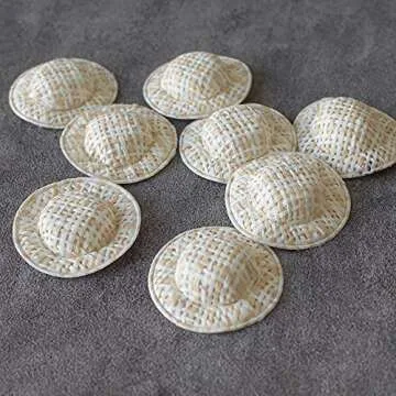20 Pcs Mini Imitation Straw Knitting Hats Miniature Doll Hats for Dollhouse DIY Craft Decoration Accessories(2 inchs)