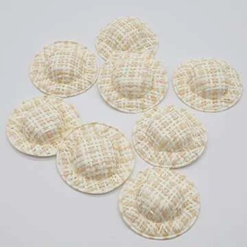 20 Pcs Mini Imitation Straw Knitting Hats Miniature Doll Hats for Dollhouse DIY Craft Decoration Accessories(2 inchs)