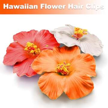 TEBIEKOY Hawaiian Flower Hair Clips for Summer Fun