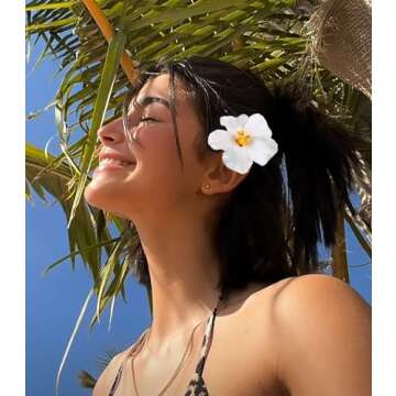 TEBIEKOY Hawaiian Flower Hair Clips for Summer Fun
