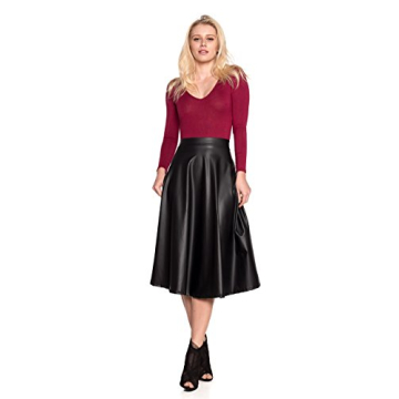 Cemi Ceri Women's J2 Love Faux Leather Flare Skirt
