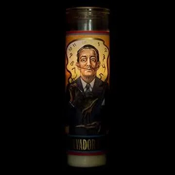 Salvador Dali Secular Saint Candle - 8.5 Inch Tall Glass Prayer Votive - Made in The USA
