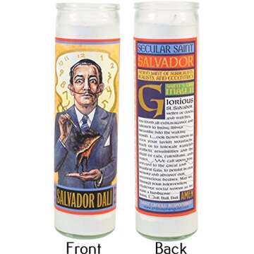 Salvador Dali Secular Saint Candle - 8.5 Inch Tall Glass Prayer Votive - Made in The USA