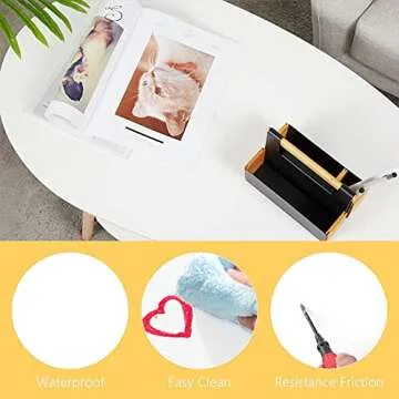 Maupvit Coffee Table-Oval Wood Table with Open Shelving for Storage and Display 2 Tier Sofa Table, Small Modern Furniture Living Room&Home Office-White