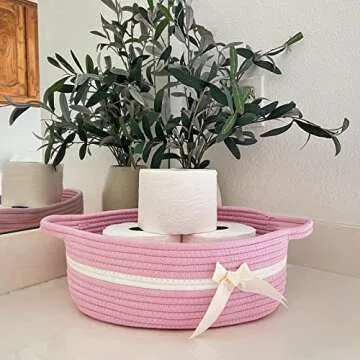 Chic Pink Baby Girl Gift Storage Basket for Nurseries