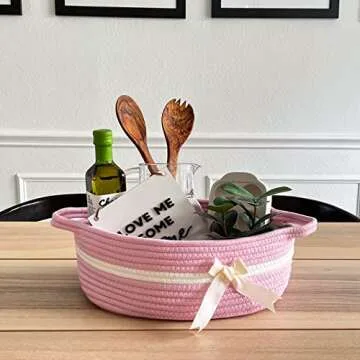 Chic Pink Baby Girl Gift Storage Basket for Nurseries