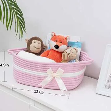 Chic Pink Baby Girl Gift Storage Basket for Nurseries